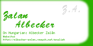 zalan albecker business card